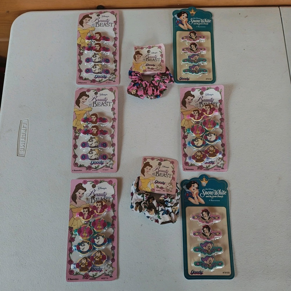 Vintage Beauty and the Beast Goody Hair Accessories Barrettes Twist Wrap 1993